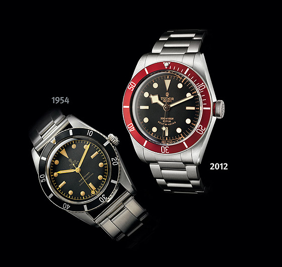 Tudor Black Bay 1954 et 2012