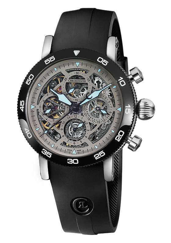 Chronoswiss Timemaster Chronographe Squelette - mains bleues